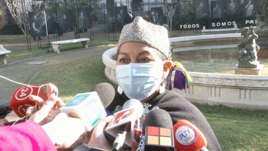 Elisa Loncón nach der Wahl zur Präsidentin der verfassungsgebenden Versammlung